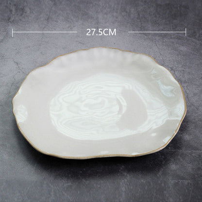 Irregular ceramic bowl dinner plate