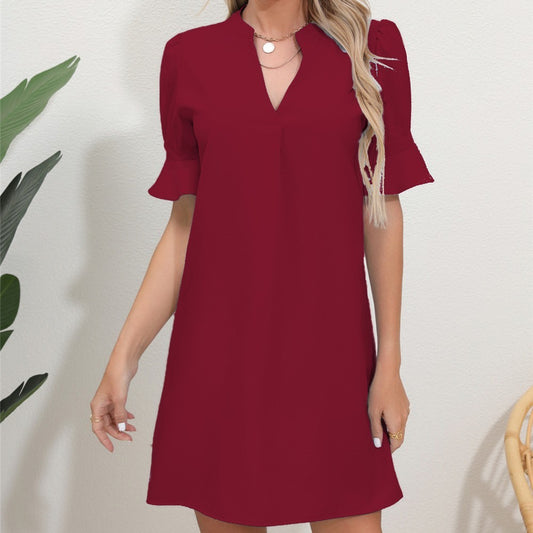 Five-point Lotus Leaf Sleeve Dress Women