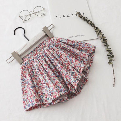 Girls Shorts Cute Western Style Thin Cotton Wide Legs