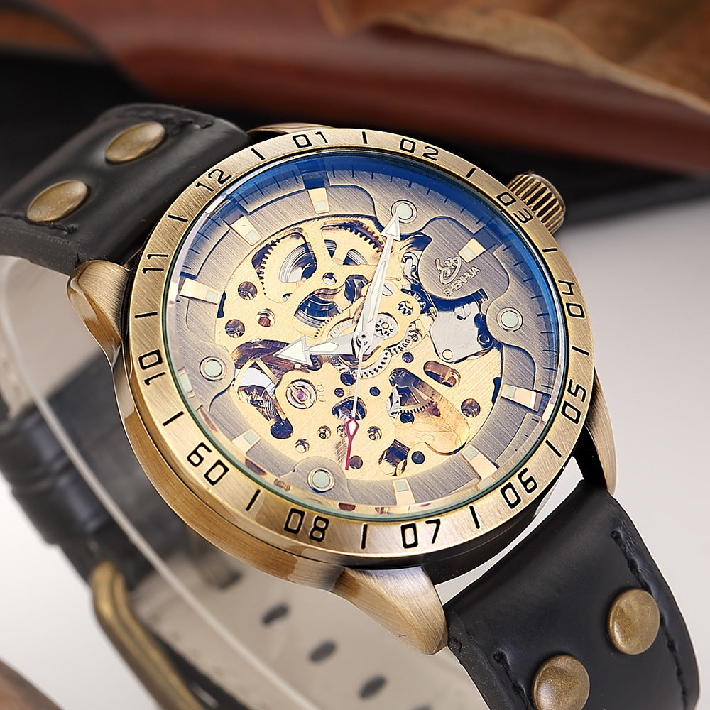 Men's Automatic Mechanical Watch Double-sided Hollow