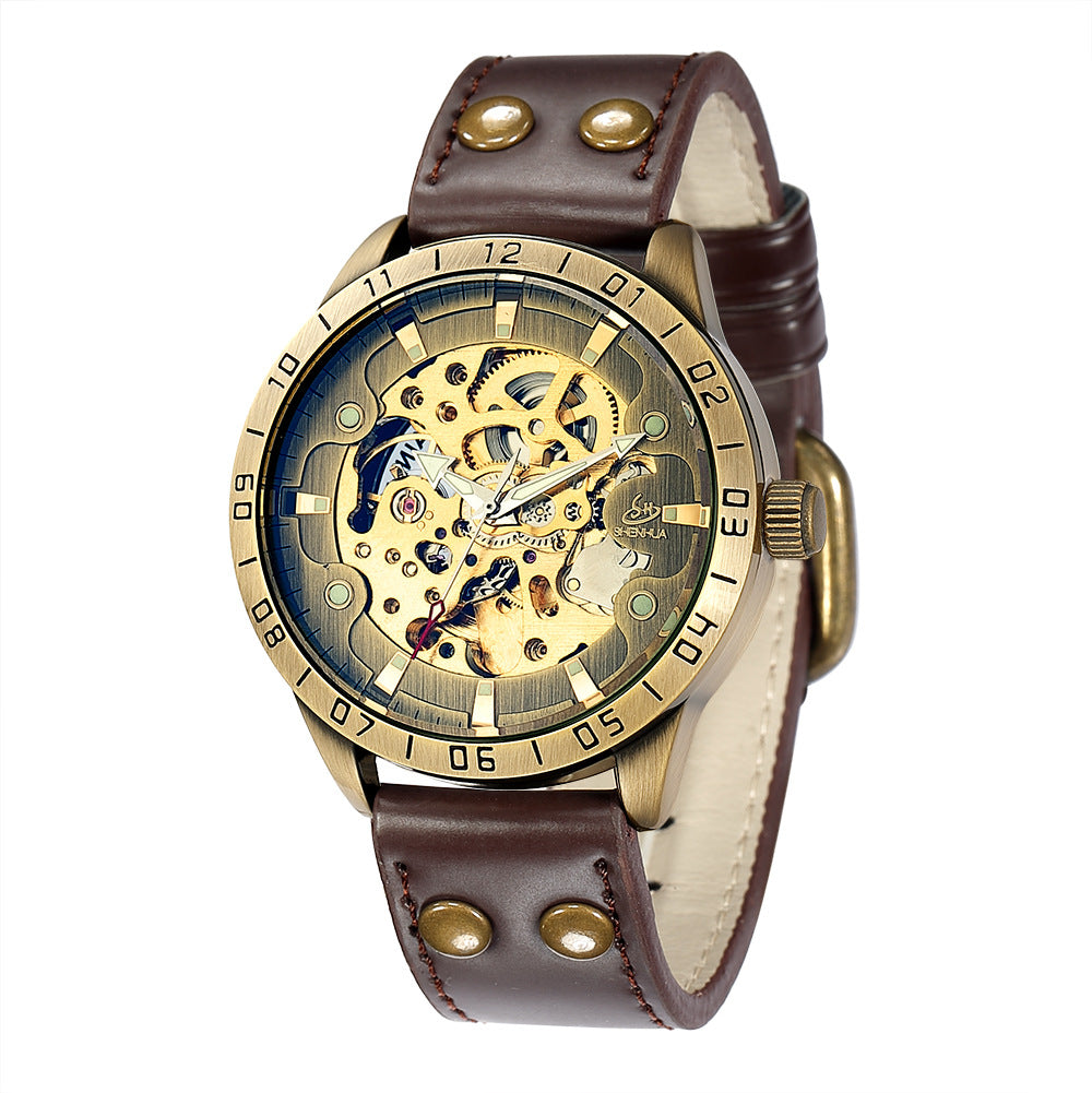 Men's Automatic Mechanical Watch Double-sided Hollow