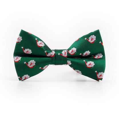 Men's Holiday Christmas Tree Snowflake Pattern Bow Tie