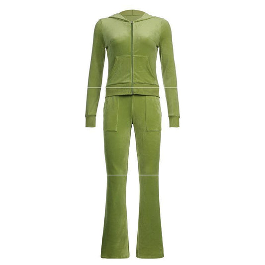 Micro Flared Pants Suit Two-piece Women's Clothing