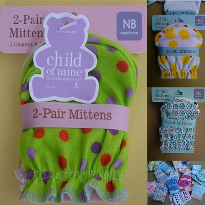 Print Anti-Scratch Face Baby Gloves