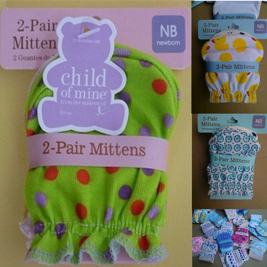 Print Anti-Scratch Face Baby Gloves