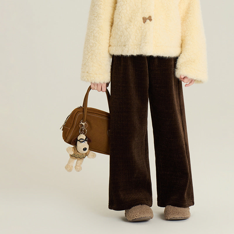 Fleece-lined Straight-leg Pants Babies' Trousers