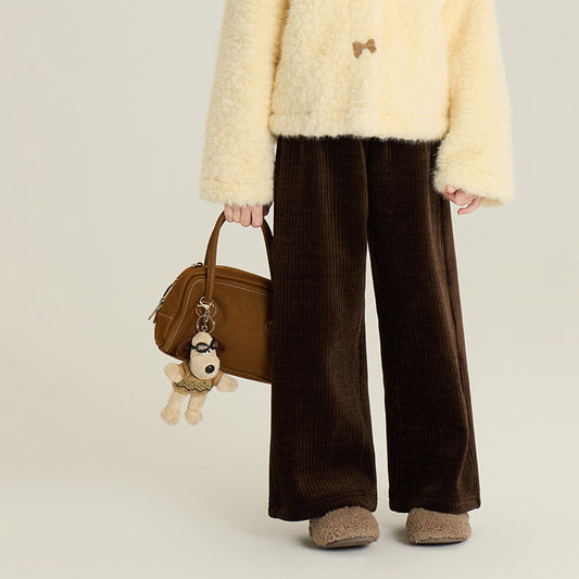 Fleece-lined Straight-leg Pants Babies' Trousers