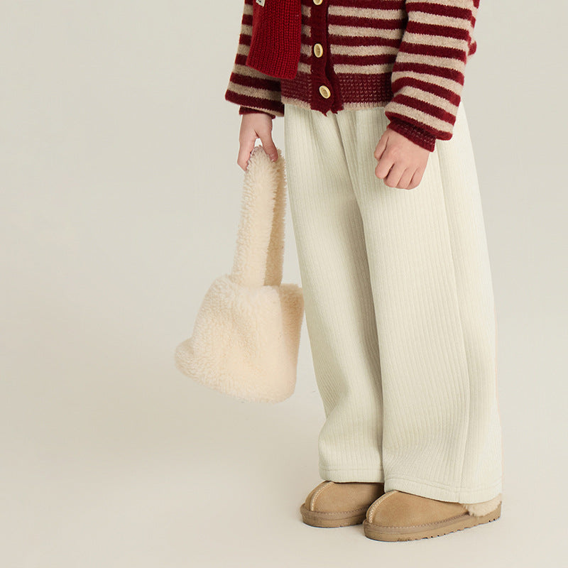 Fleece-lined Straight-leg Pants Babies' Trousers