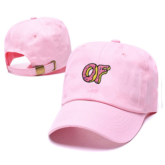 Hat OF Letter Embroidery Cap Soft Top Curved Brim Baseball Cap