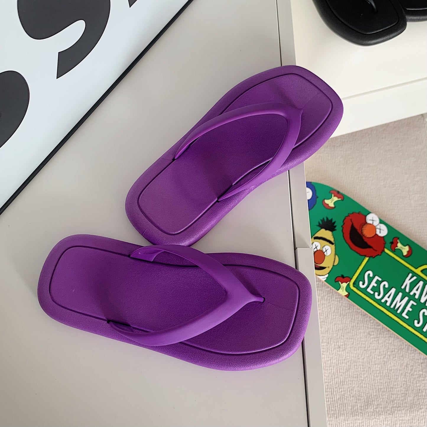 Fashion Solid Color Flip-flops Women's Soft Bottom Flip-flops