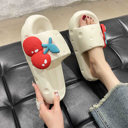 Cute Slip-on Slippers Women's Thick-soled Non-slip Sandals