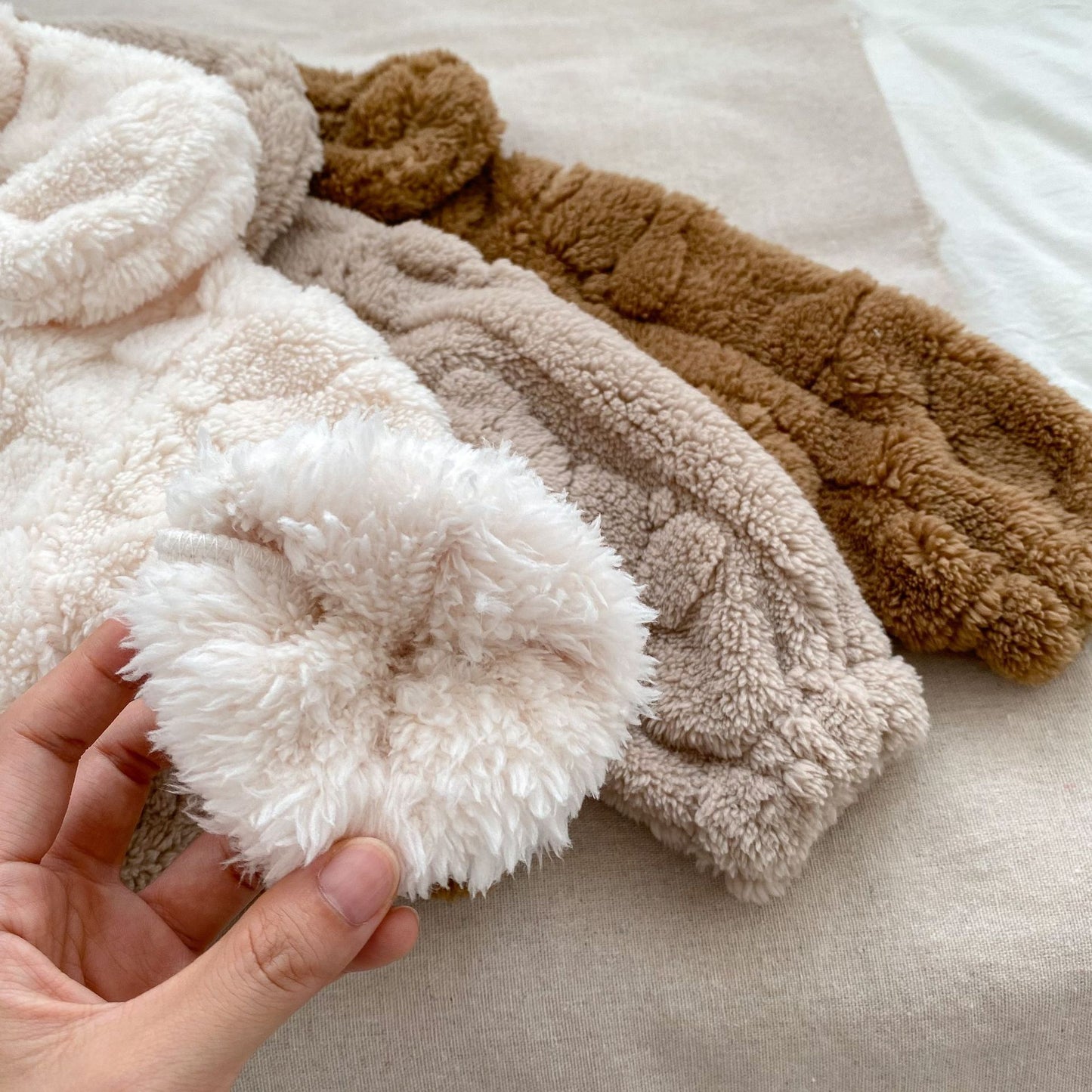Bear Plush Coat Baby Velvet Pajamas Two-piece Set