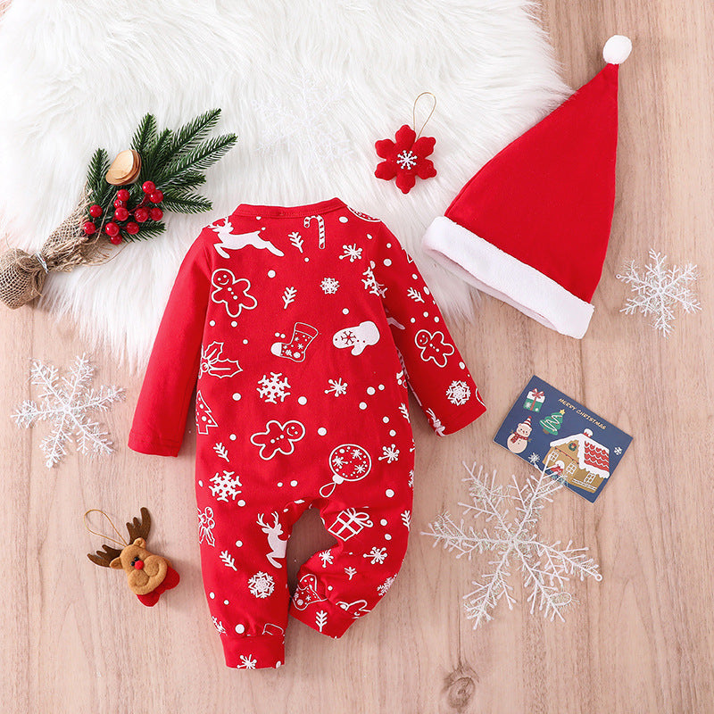 Cute Cartoon Red Onesie Romper Hat