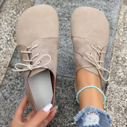 Plus Size Women's Shoes Retro Flat Bottom Casual Low-top Lace-up Gommino