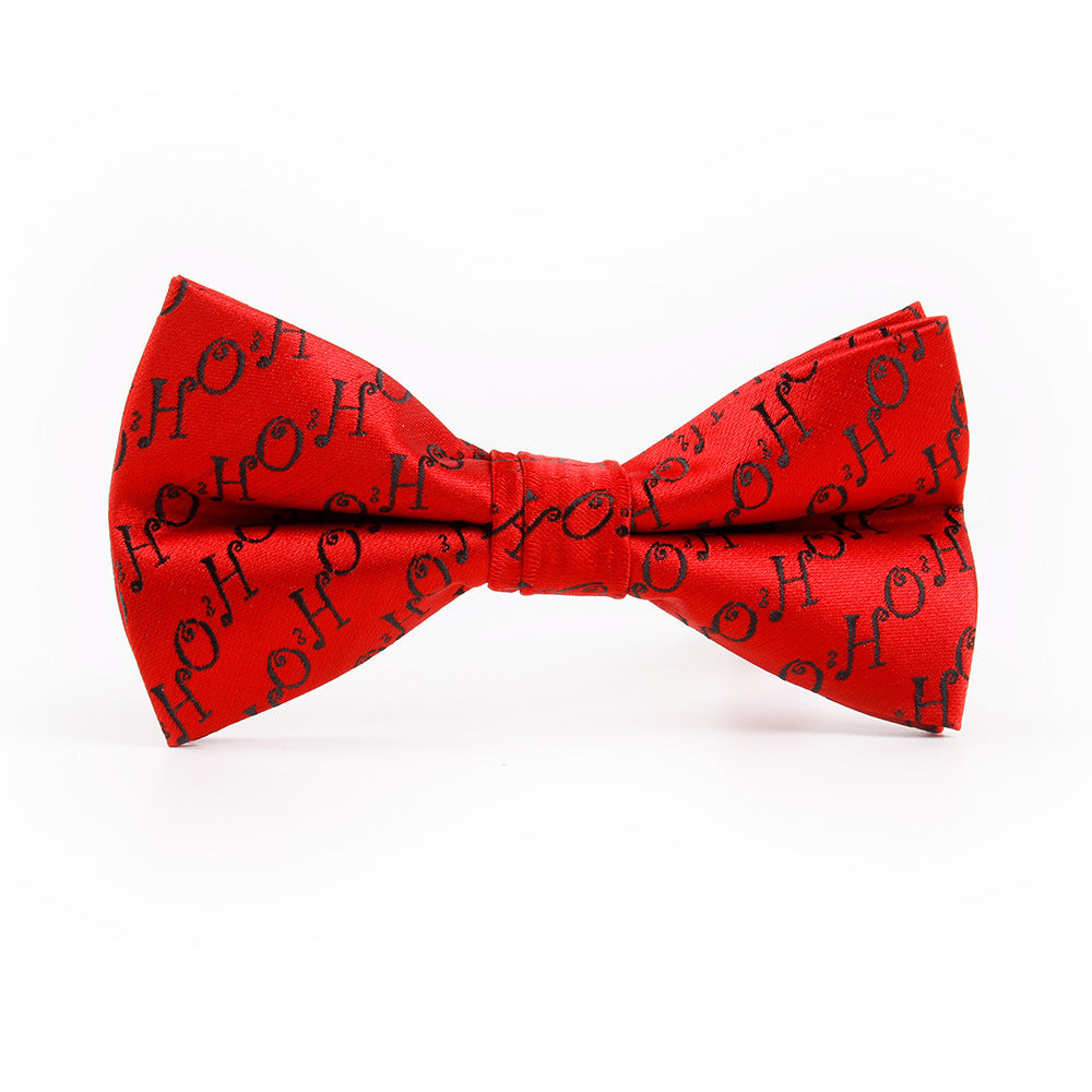 Men's Holiday Christmas Tree Snowflake Pattern Bow Tie