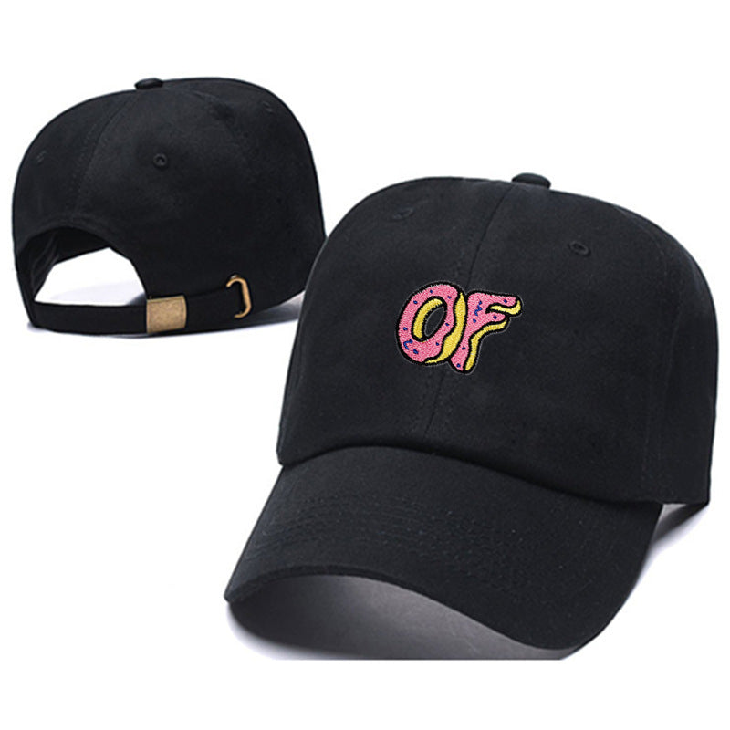 Hat OF Letter Embroidery Cap Soft Top Curved Brim Baseball Cap