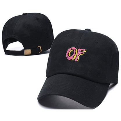 Hat OF Letter Embroidery Cap Soft Top Curved Brim Baseball Cap