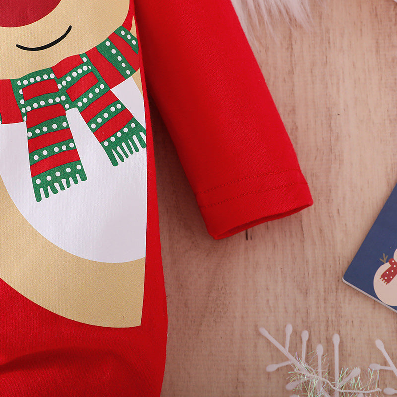 Cute Cartoon Red Onesie Romper Hat