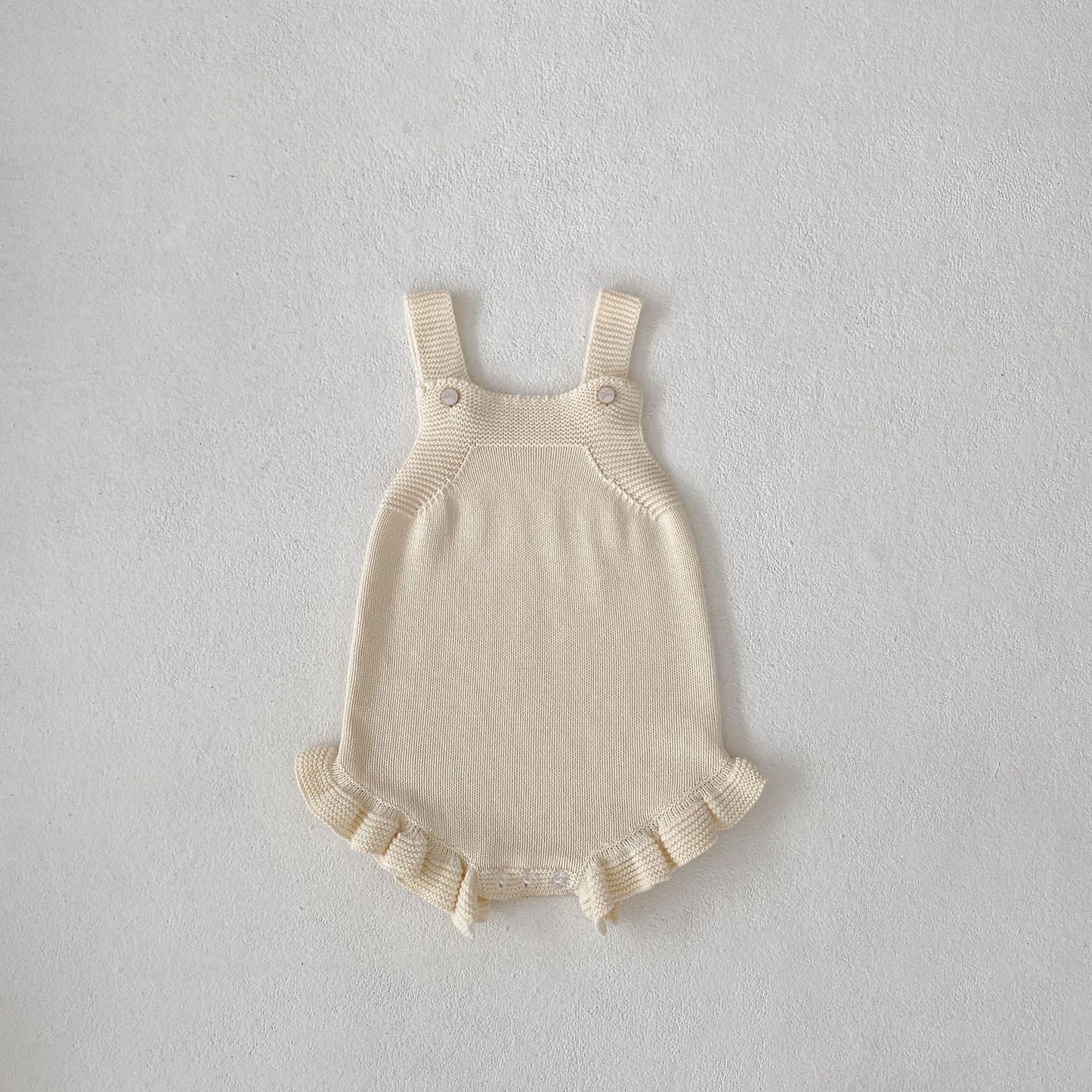Wave Lock Sweet Coat Wooden Ear Solid Color Romper